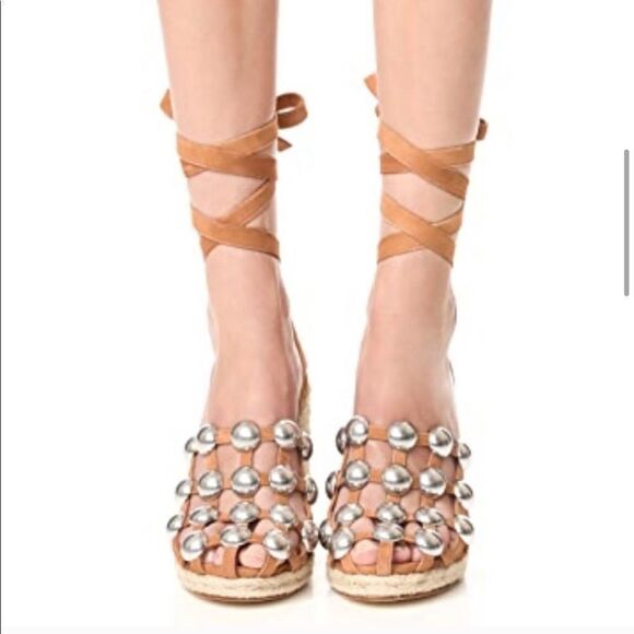 MOVING SALE EVERYTHING MUS GO - Alexander Wang Taylor Suede Wrap Wedge Sandal - Picture 12 of 12